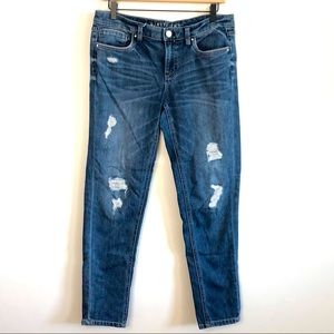 WHBM Jeans The Girlfriend Distressed Blue 6
